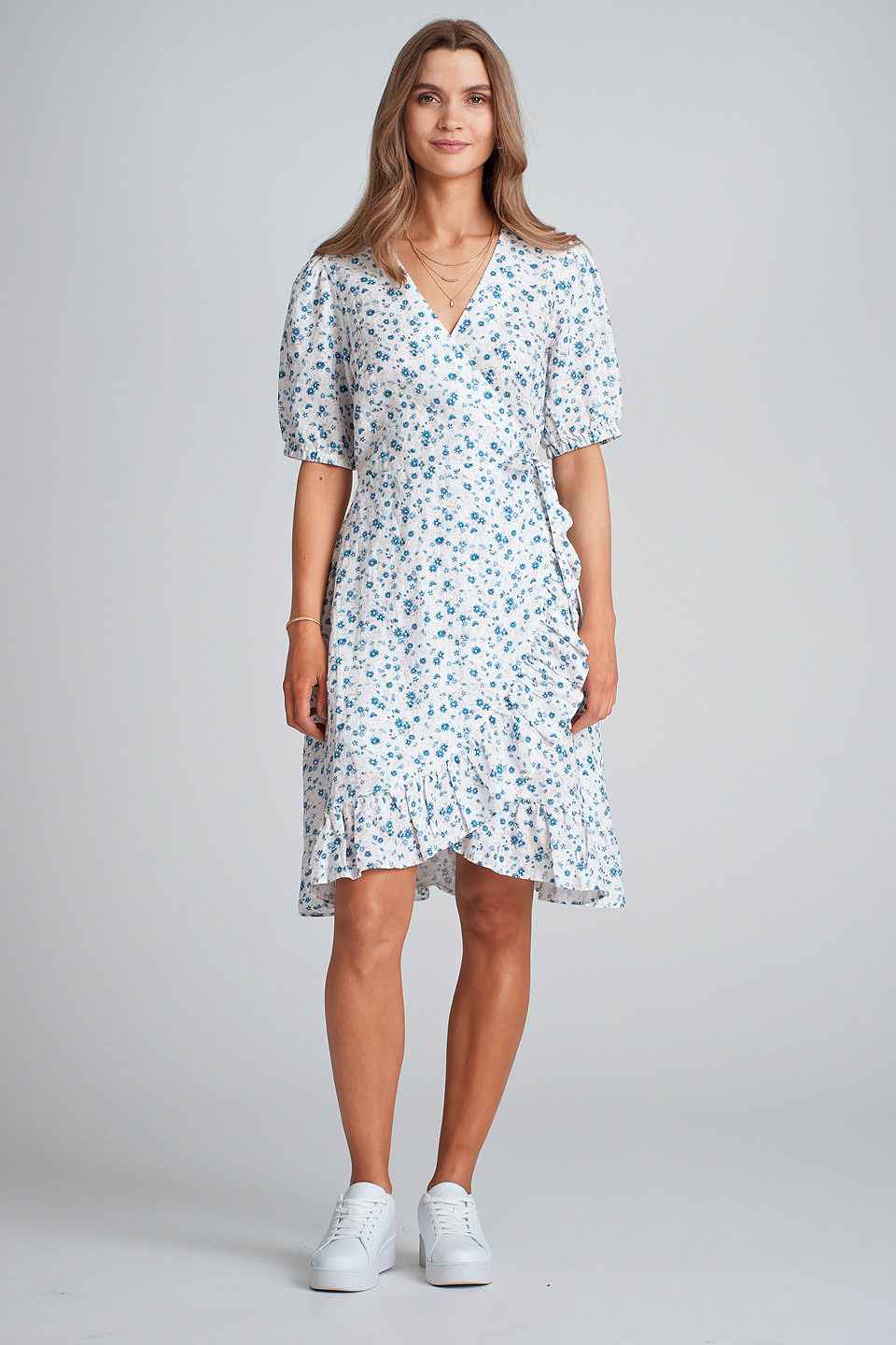 Meghan omslagskjole i lin fra Marie Philippe