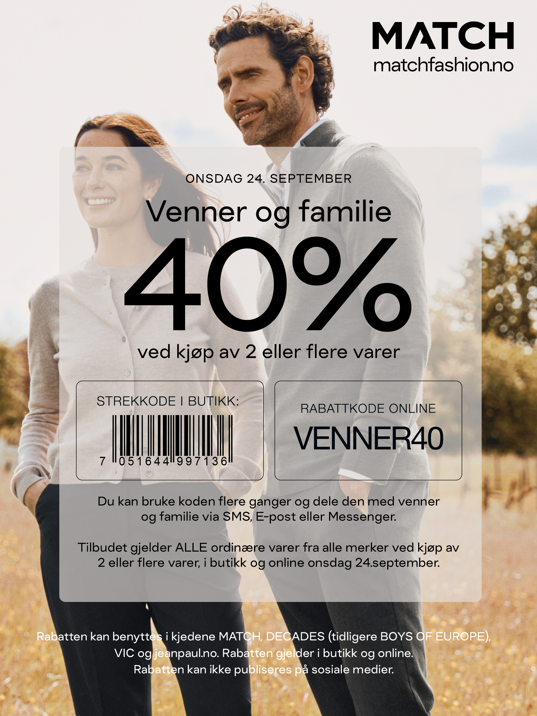 MATCH - Venner &amp; familie 40% rabatt september NY.png