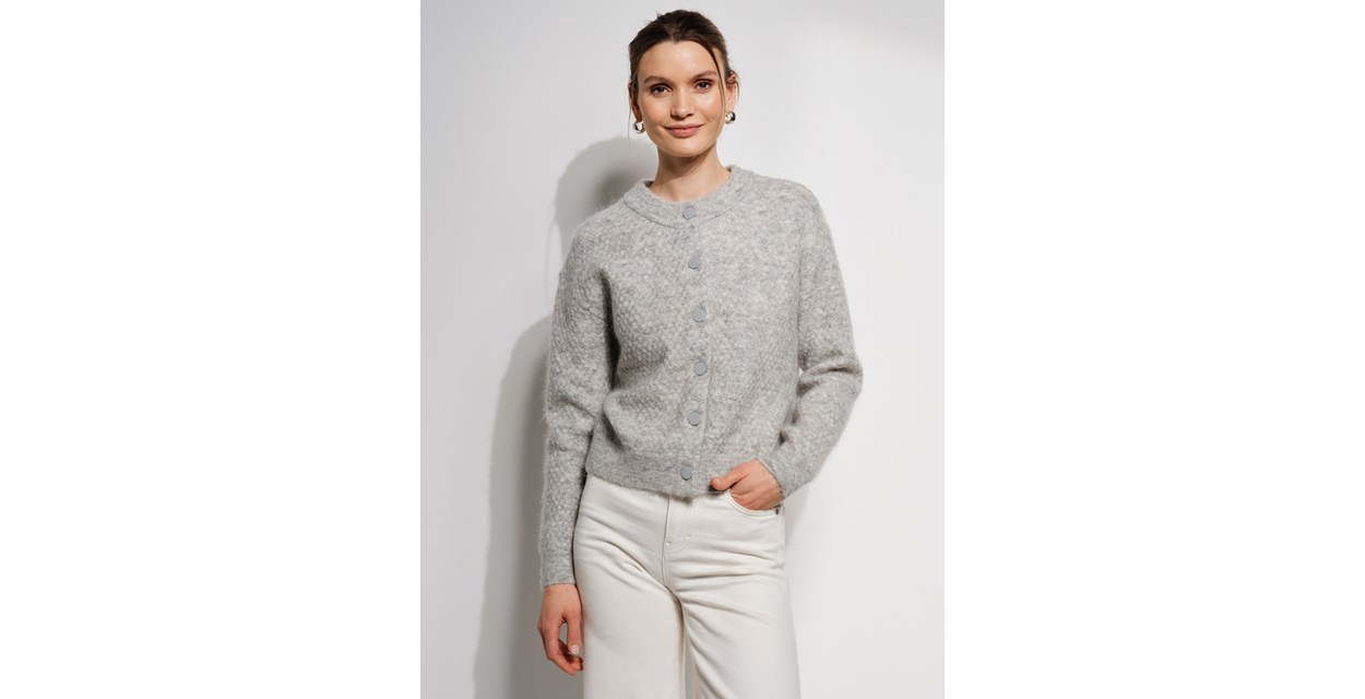 Colette cardigan Light Grey Melange | MATCH nettbutikk