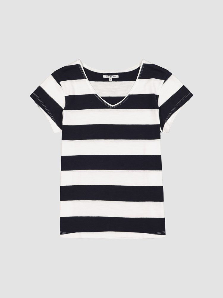 Agnais stripet t-skjorte 7246564_JEAN PAUL_H21_AGNAIS STRIPE TEE_20_EM6_BLÅ_299_-front_60339_Agnais stripete t-skjorte EM6_Agnais stripet t-skjorte EM6_Agnais stripet t-skjorte EM6 7250313.jpg_