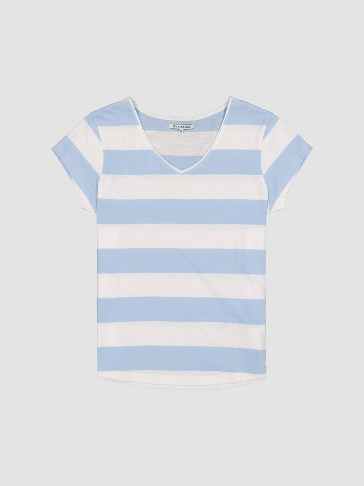 Agnais stripet t-skjorte 7246564_JEAN PAUL_H21_AGNAIS STRIPE TEE_20_EN3_BLÅ_299_-front_15751_Agnais stripete t-skjorte EN3_Agnais stripet t-skjorte EN3_Agnais stripet t-skjorte EN3 7250313.jpg_