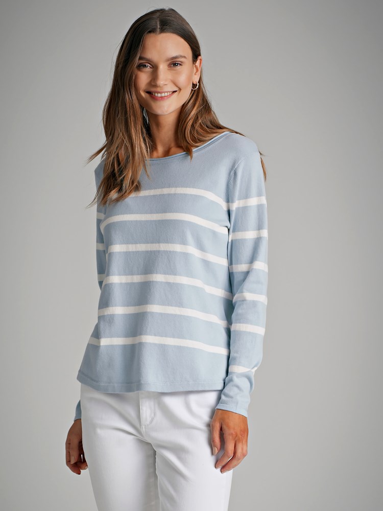 Lucilla Stripet Genser 7249219_EAU-VAVITE-S22-Modell-Front_chn=match_9626_Lucilla Stripet Genser EAU_Lucilla Stripet Genser EAU 7249219.jpg_Front||Front