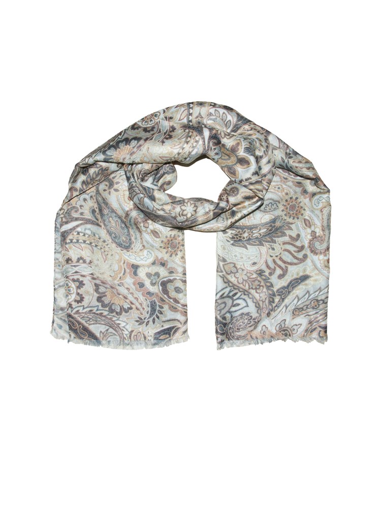 Skjerf 7253658_AFD_Skjerf m blomster 90x180 lys brun_Skjerf AFD_Skjerf AFD 7253658.jpg_