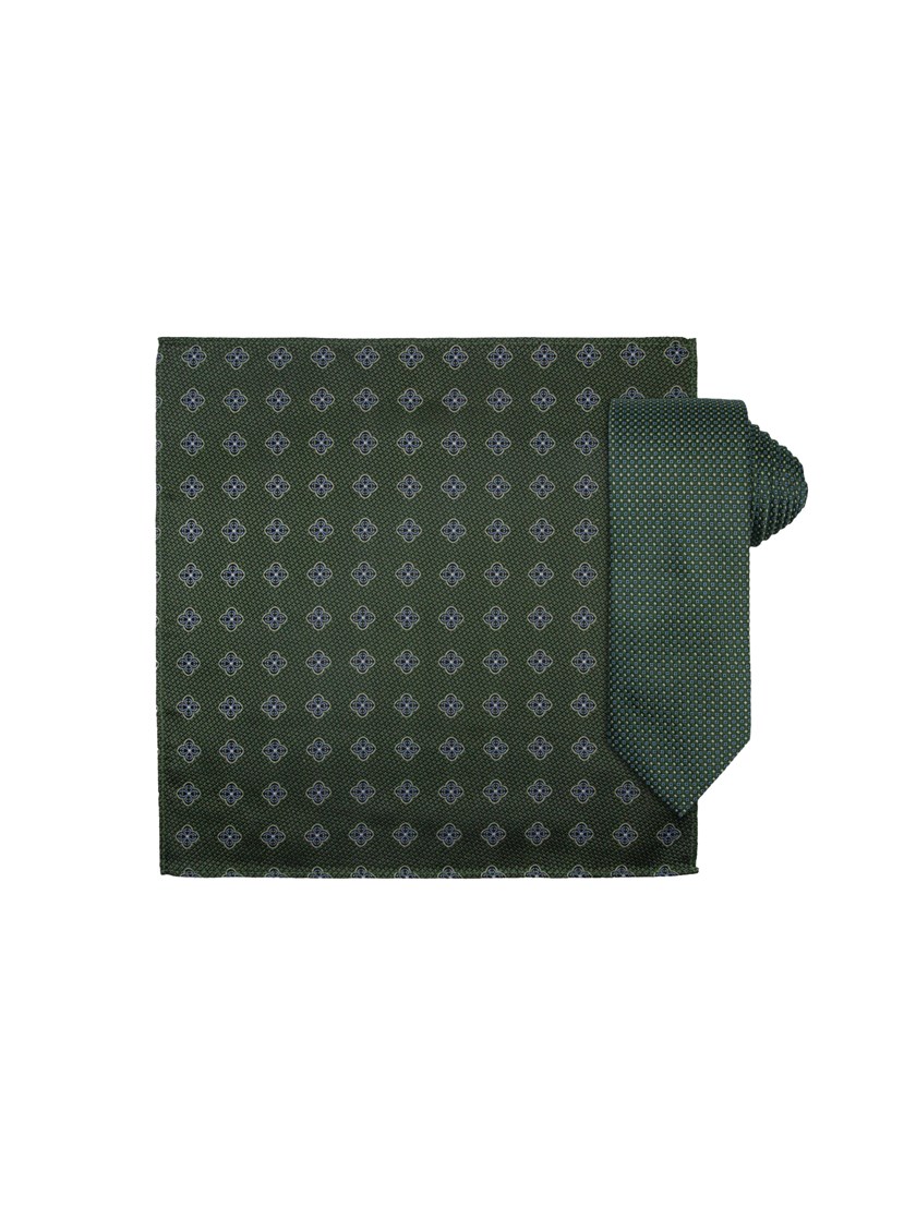 7253740 GOS 7253740_GOS-Santi silkeslips+lommetørkle mønstert sett hengende (2)_Santi silkeslips og lommetørkle GOS.jpg_