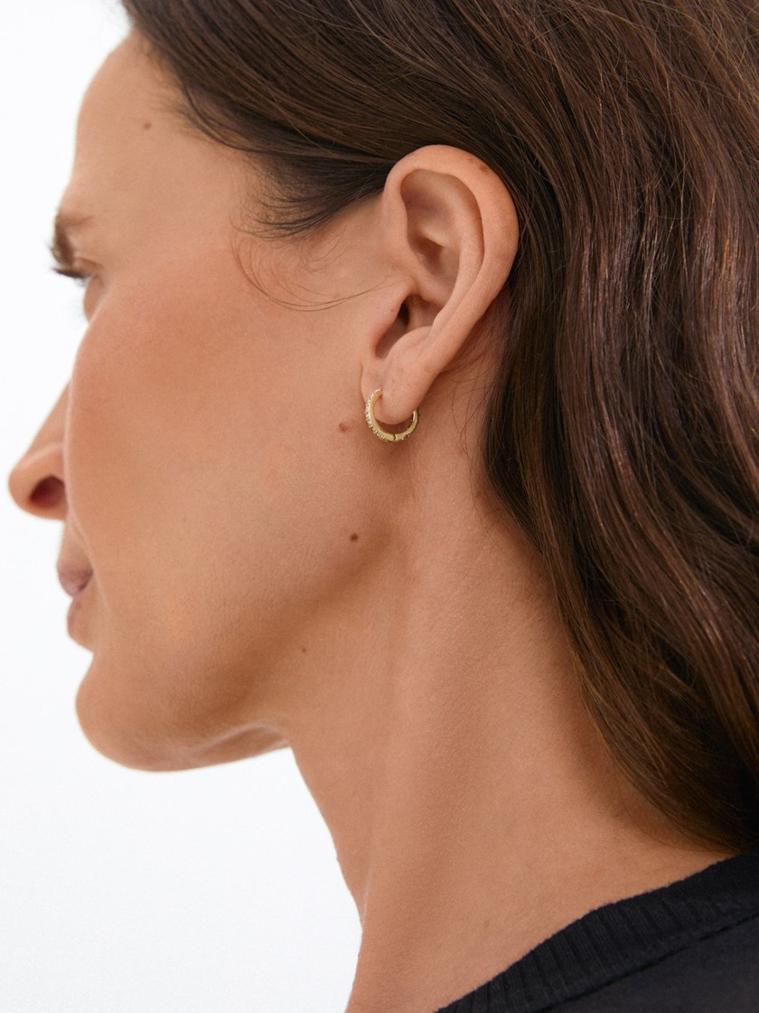 7254117 Q1G 7254117_Q1G_PILGRIM_oredobber_dame_herre_unisex_gold_A26_4_Ebna Small Crystal Hoops Q1G.jpg_