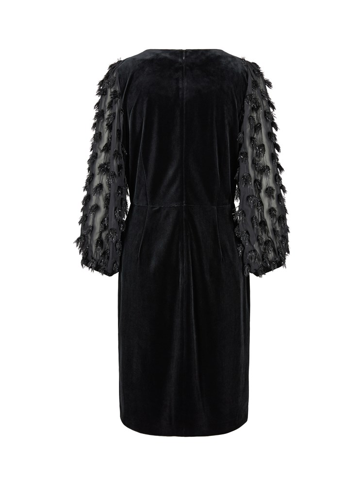 Ingrid velourkjole 7500595_CAB-MARIEPHILIPPE-W22-Back_3890_Ingrid velourkjole.jpg_Back||Back
