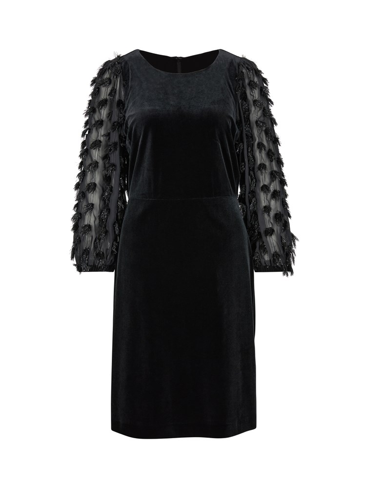 Ingrid velourkjole 7500595_CAB-MARIEPHILIPPE-W22-Front_6563_Ingrid velourkjole.jpg_Front||Front