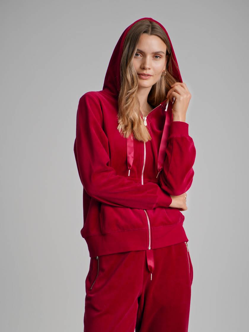 Alda velour hettejakke K5L
