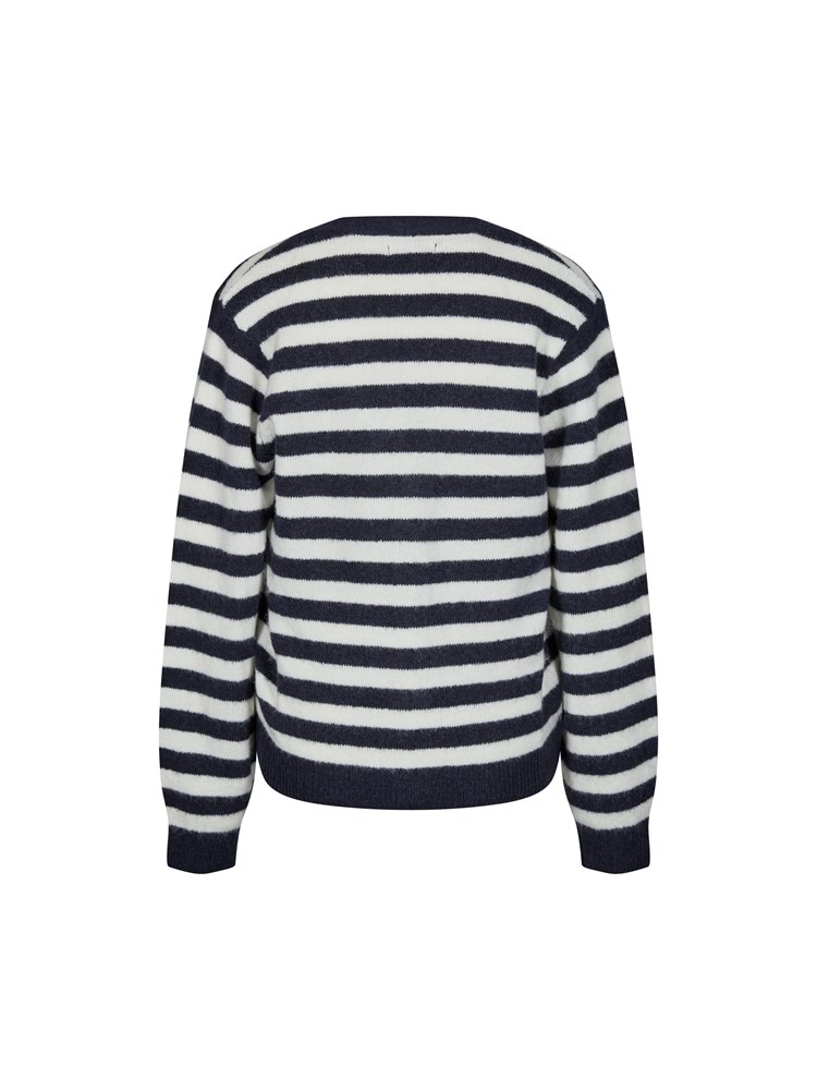 Serena stripet v-hals cardigan 7502660_EM1-VAVITE-S23-Back_898_Serena stripet v-hals cardigan_Serena stripet v-hals cardigan EM1 7502660.jpg_Back||Back