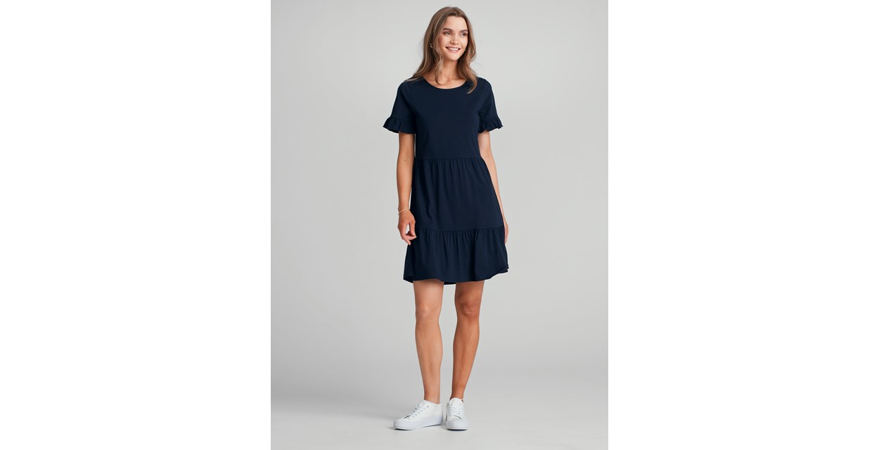 Hanna Basic Kjole - Navy Blue
