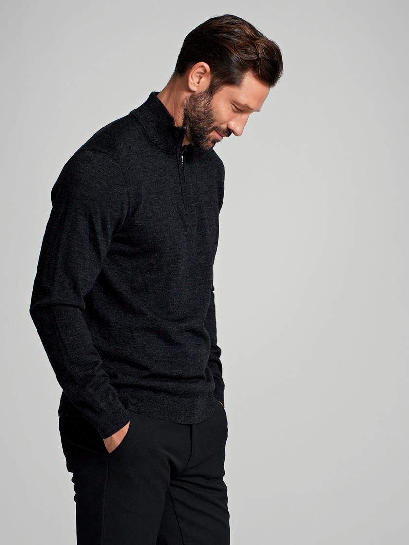 Berto merino zip genser I8C