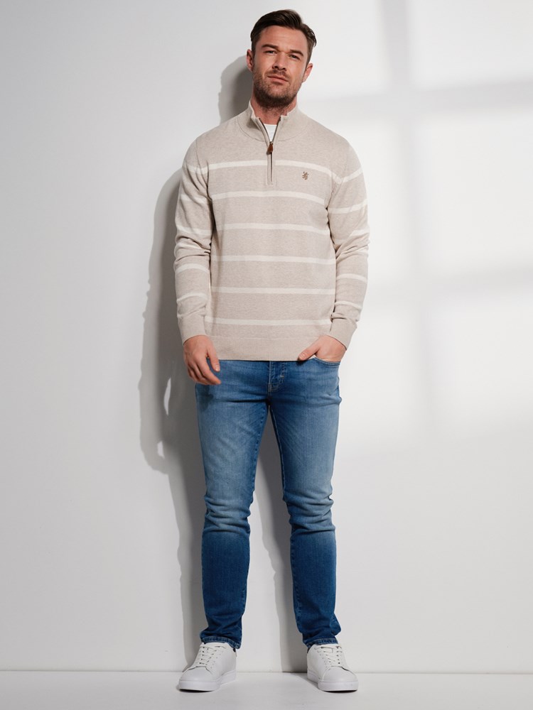 Brage stripete zip genser 7506721_I2X-REDFORD-S24-Modell-Front_chn=match_6745_Brage stripete zip genser I2X_Brage stripete zip genser I2X 7506721.jpg_Front||Front