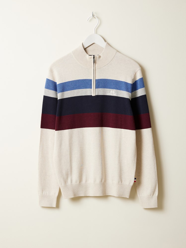 Gerard stripet zipneck 7508006_OAJ-JEANPAUL-A24-Front_5154_Gerard stripet zipneck OAJ_Gerard stripet zipneck OAJ 7508006.jpg_Front||Front