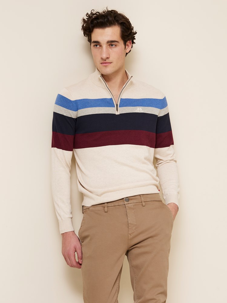 Gerard stripet zipneck 7508006_OAJ-JEANPAUL-A24-Front_6497_Gerard stripet zipneck OAJ_Gerard stripet zipneck OAJ 7508006.jpg_Front||Front
