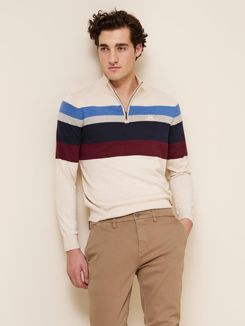 Gerard stripet zipneck OAJ