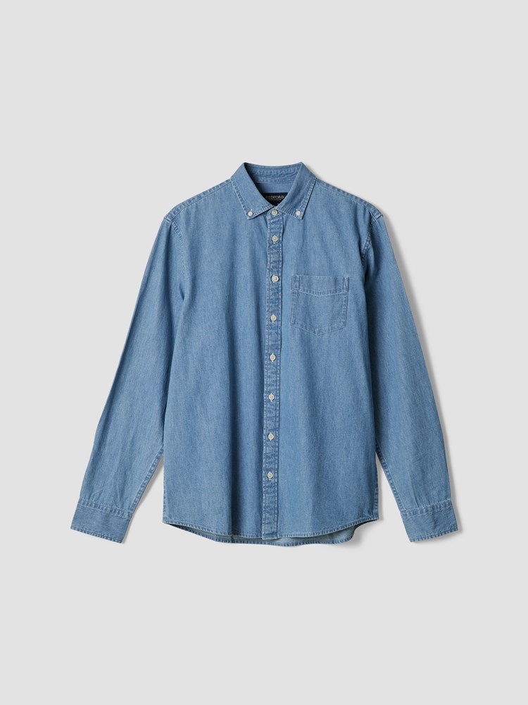 Chambray skjorte 7508443_EDU-REDFORD-A24-Front_984_Chambray skjorte EDU_Chambray skjorte EDU 7508443.jpg_Front||Front