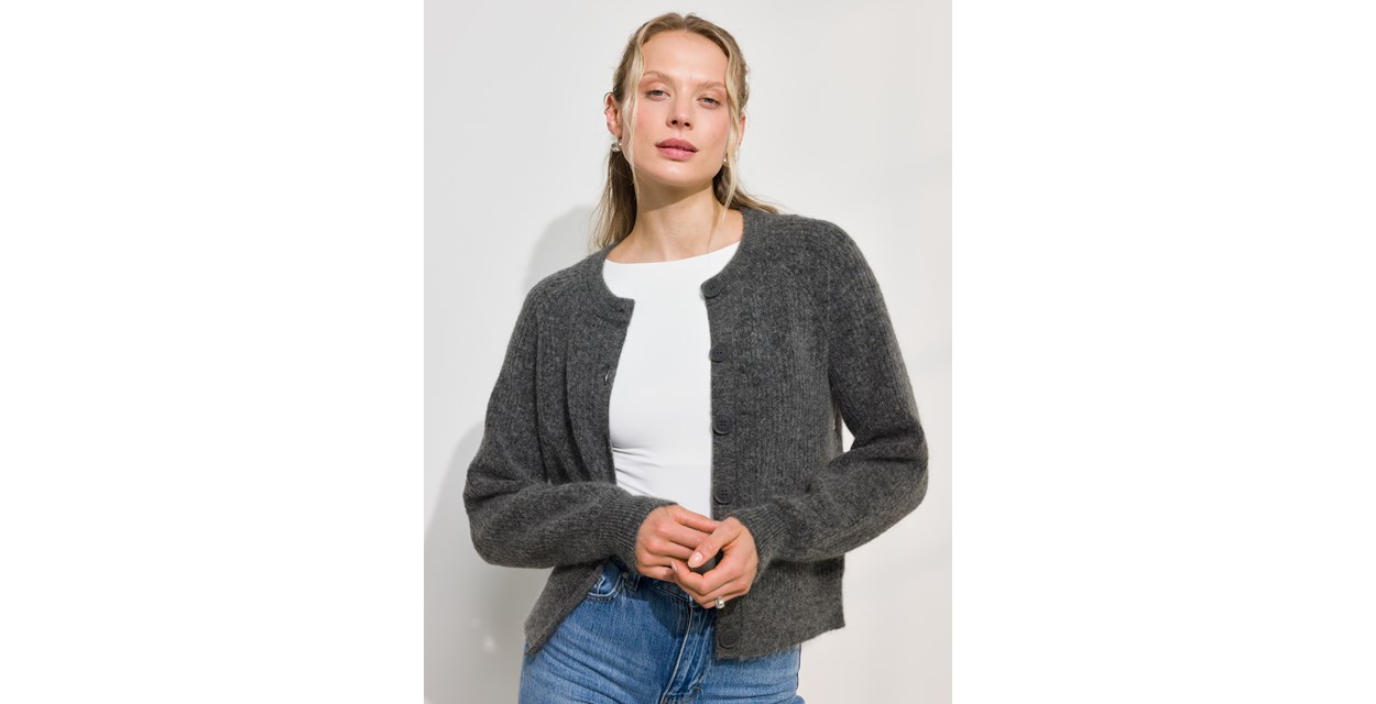 Mitta Knit Cardigan Grey Melange