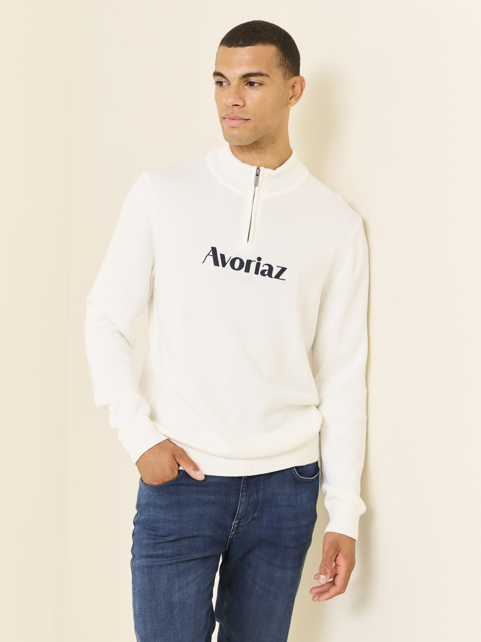 Chamonix zipneck Marshmallow | MATCH nettbutikk