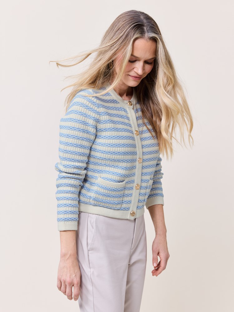 Ada stripet cardigan 7510413_S48-MARIEPHILIPPE-S25-Modell-Front_chn=match_6555_Ada stripet cardigan S48 7510413.jpg_Front||Front