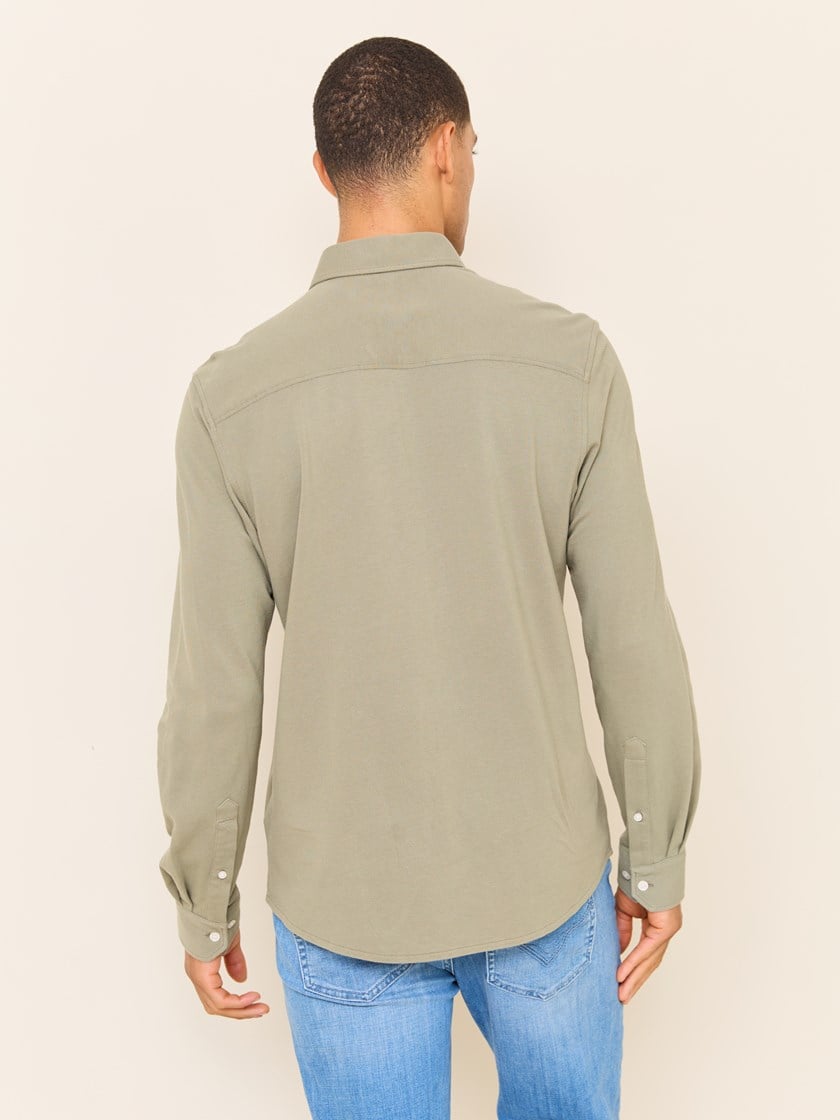 7510467 AFP 7510467_AFP-JEANPAUL-S25-Modell-Front_3343_Dominique pique skjorte- Regular fit AFP.jpg_Front