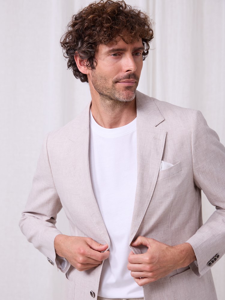 Vittore blazer i linmiks 7510830_I4X-MARIOCONTI-S25-Modell-Front_chn=match_5815_Vittore blazer i linmiks I4X_Vittore blazer i linmiks I4X 7510830.jpg_Front||Front