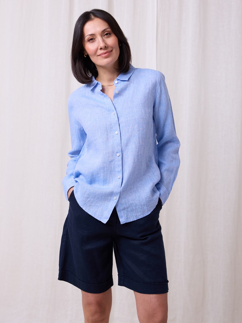 7511105 S49 7511105_S49-VAVITE-H25-Modell-Front_chn=match_5420_Helle linskjorte S49.jpg_Front||Front