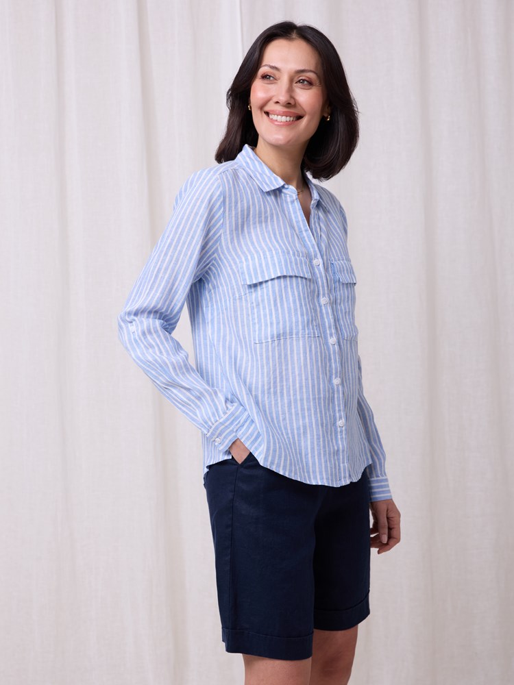 Meghan stripet linskjorte 7511180_S49-MARIEPHILIPPE-H25-Modell-Front_chn=match_5619_Meghan stripet linskjorte S49.jpg_Front||Front