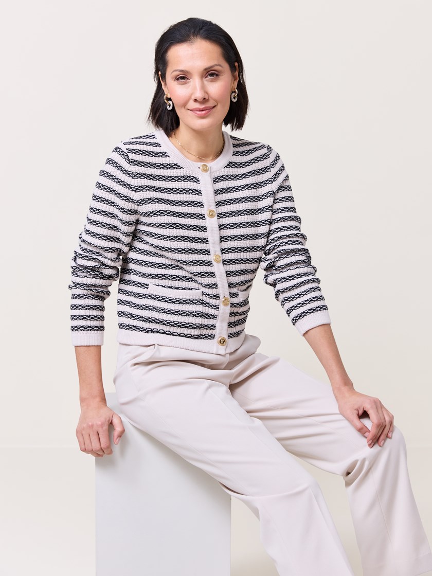 7511550 ID2 7511550_ID2-MARIEPHILIPPE-S25-Modell-Front_chn=match_5836_Ada stripet cardigan ID2.jpg_Front