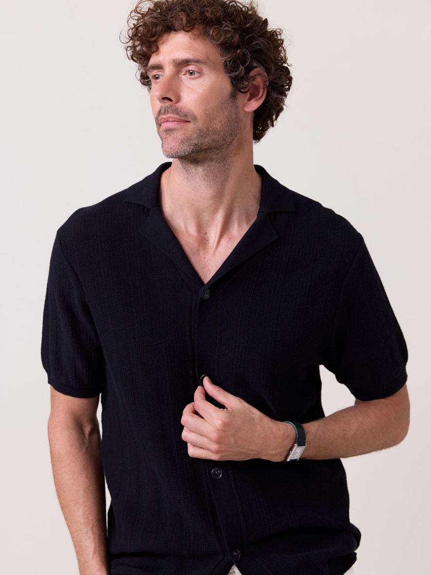 7511795 C28 7511795_C28-MARIOCONTI-H25-Modell-Front_chn=match_3961_Celso strikket skjorte C28.jpg_Front||Front