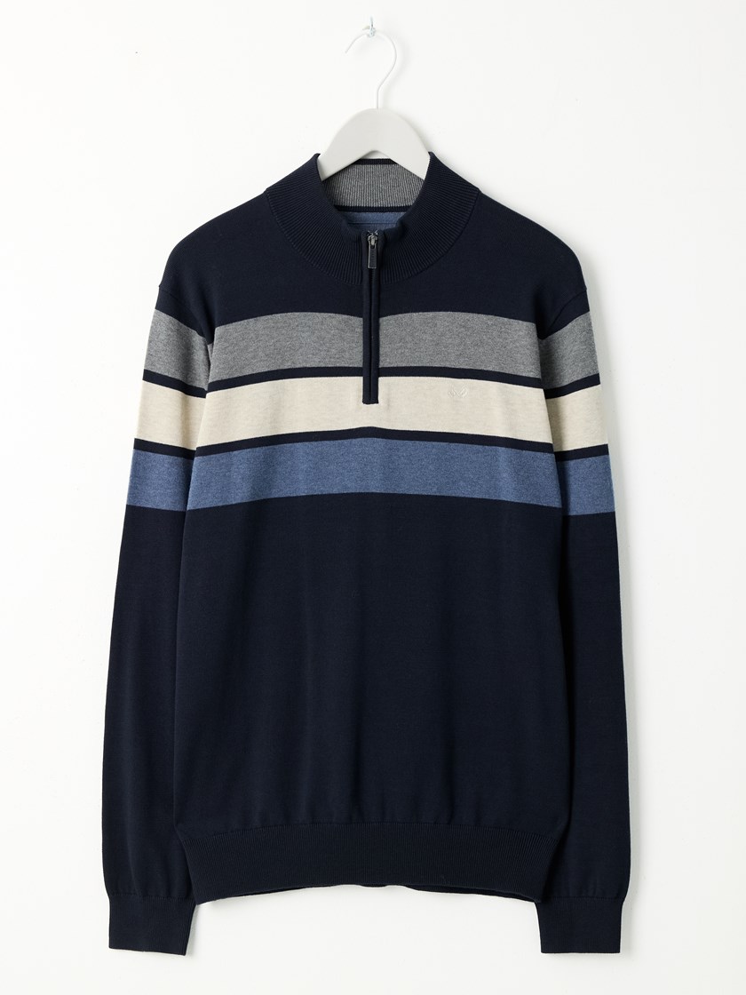 7511969 EM6 7511969_EM6-JEANPAUL-A25-Front_9997_Gerard stripet zipneck EM6.jpg_Front||Front