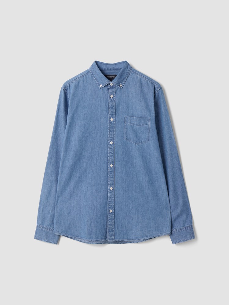Chambray skjorte 7513350_EDU-REDFORD-A25-Front_5108_Chambray skjorte EDU 7513350.jpg_Front||Front