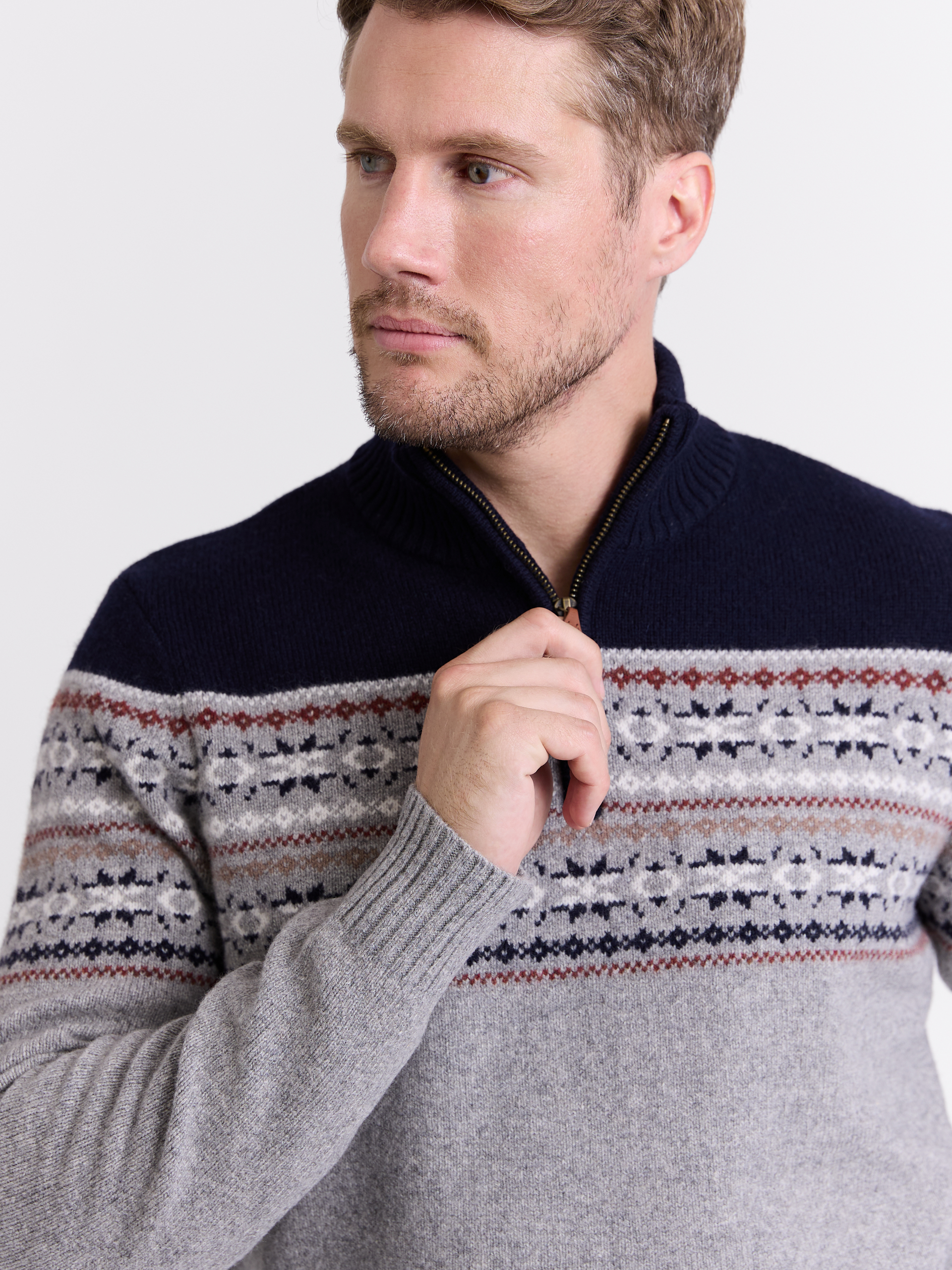 Winston zip genser Light Grey Melange | MATCH nettbutikk
