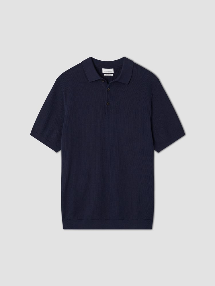 Rino strikket polo 7514731_T38-MARIOCONTI-S26-Front_9921_Rino strikket polo T38_Rino strikket polo T38 7514731.jpg_Front||Front